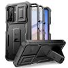 Tech-Protect Tech-Protect Kevlar Cam+ Samsung A17 / Galaxy A18 tok kameravédelemmel, kitámasztóval, megerősített sarokkal, fekete