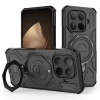 Tech-Protect Telefontok Xiaomi 15T Pro 5G - TACTICSTAND - fekete gyűrűs, kitámasztható, ütésálló műanyag hátlaptok