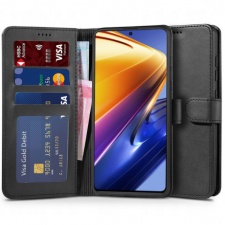 Tech-Protect Wallet könyv tok Xiaomi Poco F4 5G, fekete tok és táska