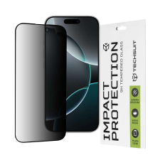 TECHSUIT Fólia iPhone 16 Pro készülékhez - Techsuit 111D Privacy Full Glue - fekete mobiltelefon kellék