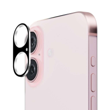 TECHSUIT Kamerafilm iPhone 16 / iPhone 16 Plus készülékhez - Techsuit teljes kameraüveg - fekete mobiltelefon kellék