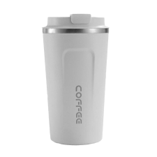  Techsuit kávés termosz, rozsdamentes acél, 380ml, fehér termosz
