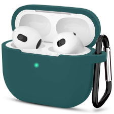 TECHSUIT - szilikon tok - Apple AirPods 3-hoz, sima ultravékony anyag - sötétzöld fülhallgató, fejhallgató tok