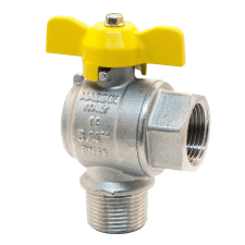 TECNOVIELLE golyóscsap, sarok, gázra, fix, 3/4&quot; KB hűtés, fűtés szerelvény