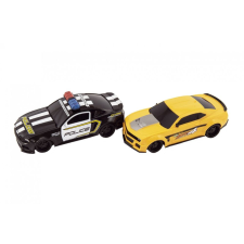 Teddies Autó RC 2db rendőrségi üldözés műanyag sárga 18cm távirányítós elemes. 36x22x12-es dobozban, világítással rc autó