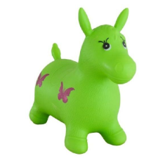 Teddies ugráló ló, gumis, zöld 49x43x28 cm zacskóban hintaló