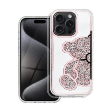 Teddy Bear iPhone 14 Pro csillogó köves tok, rózsaszín tok és táska
