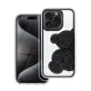  Teddy Bear iPhone 16 Plus csillogó köves tok, fekete