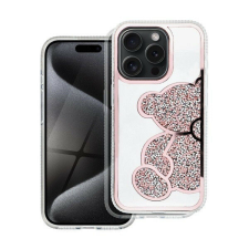 Teddy Bear iPhone 16 Plus csillogó köves tok, rózsaszín tok és táska