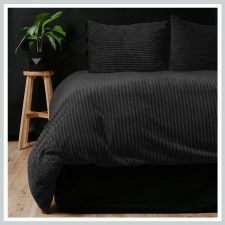  TEDDY bordás fekete ágyneműhuzat 200 x 200 8720578122882 lakástextília