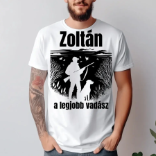 TeeInBlue A legjobb vadász póló névvel Póló / fehér / XL ajándéktárgy