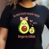 TeeInBlue Az első közös anyák napja - avokádó mintás egyedi neves anyák napi póló Fekete póló / fekete / 2XL