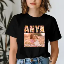 TeeInBlue Egyedi anyák napi ajándék póló saját képpel FEKETE PÓLÓ / fekete / M ajándéktárgy