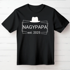 TeeInBlue Egyedi feliratos póló férfiaknak kalapos mintával Fekete póló / fekete / 2XL ajándéktárgy