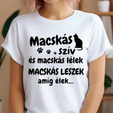 TeeInBlue Egyedi feliratos póló macska gazdiknak választható mintával Fehér póló / fehér / 2XL ajándéktárgy