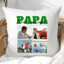 TeeInBlue Egyedi fényképes apák napi párna 4 képpel Párna / FEHÉR HÁTOLDAL / antiallergén lakástextília