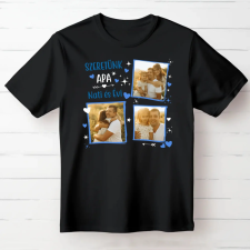 TeeInBlue Egyedi fényképes póló apának 3 képpel Fekete póló / fekete / M ajándéktárgy