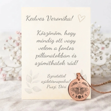 TeeInBlue Egyedi gravírozott nyaklánc Egyoldalas + Kísérőkártya / ROSEGOLD / Kísérőkártyával ajándéktárgy