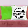 TeeInBlue Egyedi neves párna focis mintával Párna / ZÖLD PLÜSS HÁTOLDAL / szivacs
