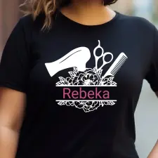 TeeInBlue Egyedi neves póló fodrászoknak Fekete póló / fekete / 2XL ajándéktárgy