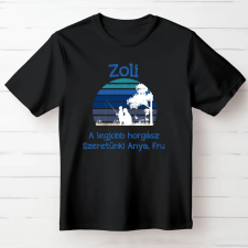 TeeInBlue Egyedi neves póló horgász apának Fekete póló / fekete / 2XL ajándéktárgy