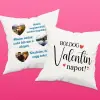 TeeInBlue Egyedi párna 3 szív alakú képpel és felirattal Kétoldalas párna / Fehér / szivacs