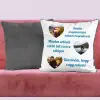 TeeInBlue Egyedi párna 3 szív alakú képpel és felirattal Párna / SZÜRKE PLÜSS HÁTOLDAL / szivacs
