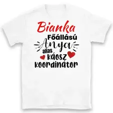 TeeInBlue Egyedi póló anyának, káosz koordinátor Póló / fehér / XL ajándéktárgy