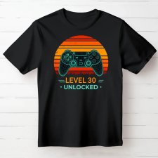 TeeInBlue Egyedi szülinapi gamer póló level unlocked Fekete póló / fekete / S ajándéktárgy