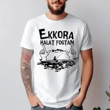 TeeInBlue Ekkora halat fogtam - póló horgászoknak Póló / fehér / L ajándéktárgy