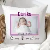 TeeInBlue Emlékőrző párna babáknak születési adatokkal Párna / FEHÉR HÁTOLDAL / szivacs