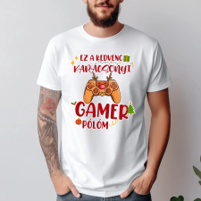 TeeInBlue Ez a kedvenc karácsonyi gamer pólóm Fehér póló / fehér / S ajándéktárgy