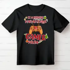 TeeInBlue Ez a kedvenc karácsonyi gamer pólóm Fekete póló / fekete / S ajándéktárgy