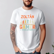 TeeInBlue Gamer evolution egyedi neves póló Fehér póló / fehér / S ajándéktárgy