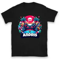 TeeInBlue Gamer póló névvel Póló / fekete / 2XL ajándéktárgy
