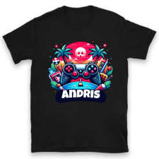 TeeInBlue Gamer póló névvel Póló / fekete / S ajándéktárgy