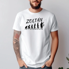 TeeInBlue Horgász evolution egyedi neves póló Fehér póló / fehér / XL ajándéktárgy