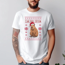TeeInBlue Karácsonyi capybara mintás póló egyedi felirattal Fehér póló / fehér / XL ajándéktárgy