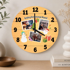 TeeInBlue Karácsonyi falióra az unokáktól Falióra / fehér / 30 cm falióra