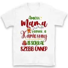 TeeInBlue Karácsonyi póló mamának Póló / fehér / L ajándéktárgy