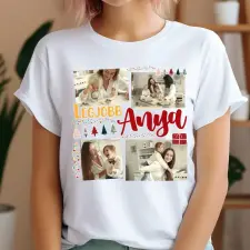 TeeInBlue Legjobb anya karácsonyi fényképes póló 4 képpel Póló / fehér / 2XL ajándéktárgy