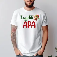 TeeInBlue Legjobb apa karácsonyi póló Póló / fehér / XL ajándéktárgy