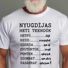 TeeInBlue Nyugdíjas teendők - vicces póló nyugdíjasoknak Fehér póló / fehér / L ajándéktárgy