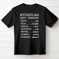TeeInBlue Nyugdíjas teendők - vicces póló nyugdíjasoknak Fekete póló / fekete / S ajándéktárgy