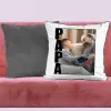 TeeInBlue Papa feliratos egyedi fényképes párna Párna / SZÜRKE PLÜSS HÁTOLDAL / antiallergén