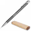 TeeInBlue Reklámtoll egyedi felirattal 50 db-os csomag Acélszürke toll / PRÉMIUM FA TOK / 13,5 x 1 cm