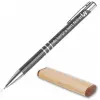 TeeInBlue Reklámtoll egyedi logóval és felirattal 50 db-os csomag Acélszürke toll / PRÉMIUM FA TOK / 13,5 x 1 cm