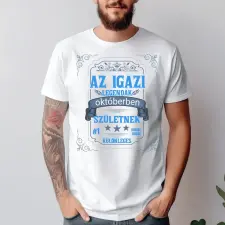 TeeInBlue Születésnapi póló egyedi felirattal Póló / fehér / S ajándéktárgy