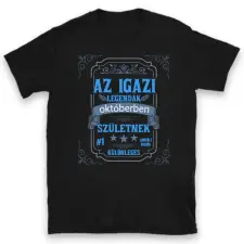 TeeInBlue Születésnapi póló egyedi felirattal Póló / fekete / M ajándéktárgy