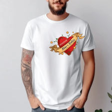 TeeInBlue Valentin napi szíves póló névvel Póló / fehér / S ajándéktárgy